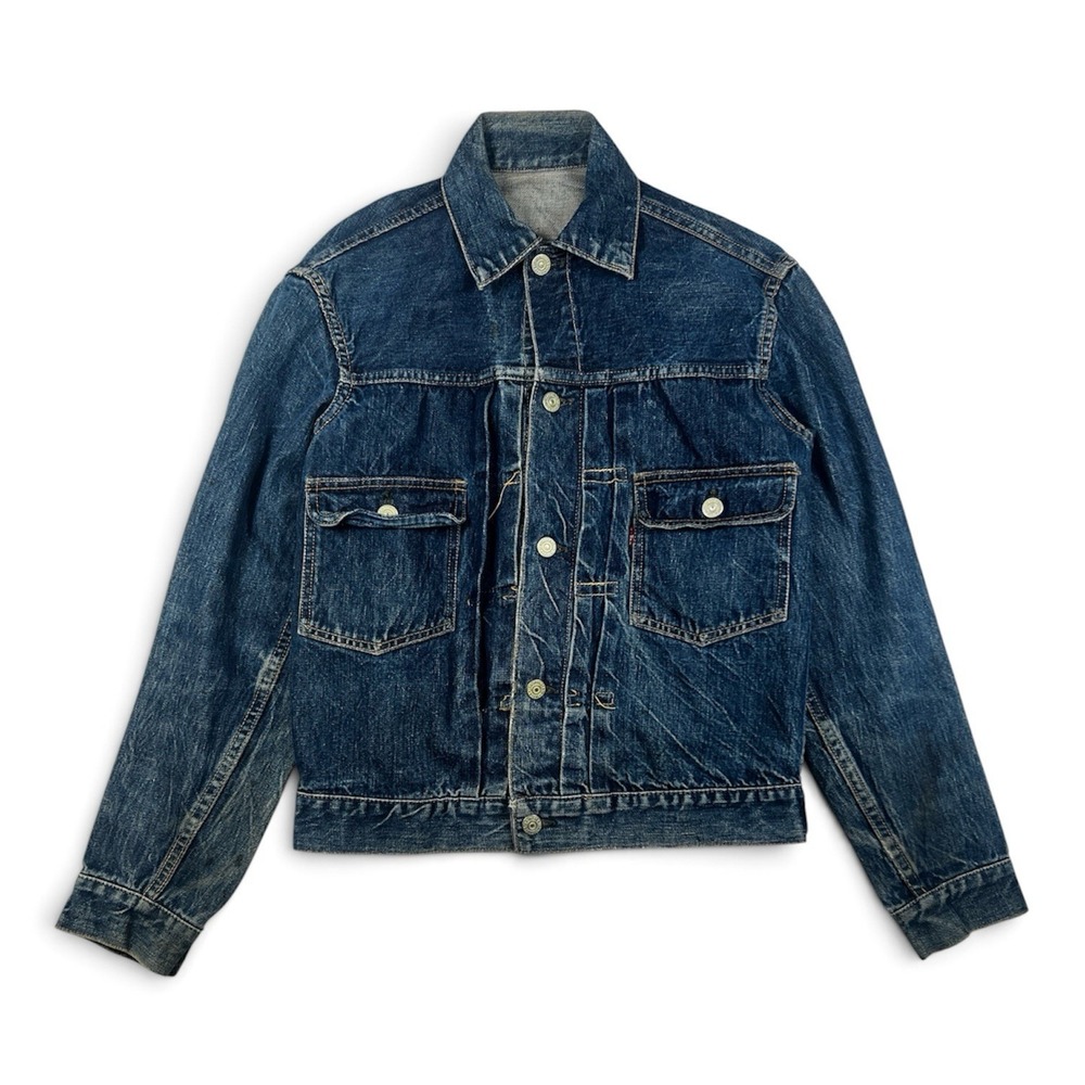 Levi's Vintage type 2 Big E Dark Wash Pleat Front Denim Jacket Nice Condition